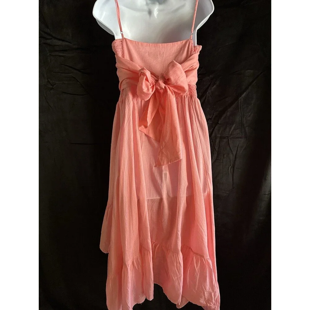 NWT J. Crew Pink Sheer Organic Cotton High /Low Dress Handkerchief Hem